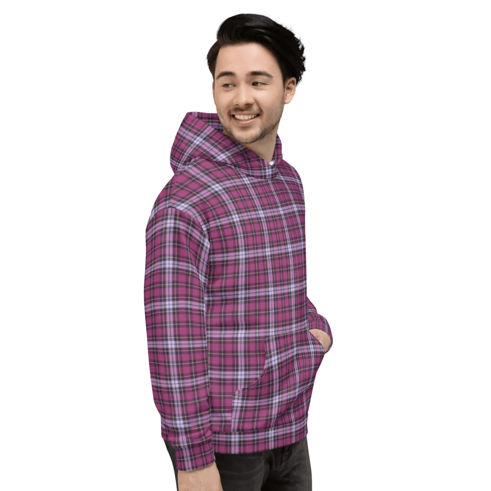 Bright Purple Plaid Hoodie product image (5)