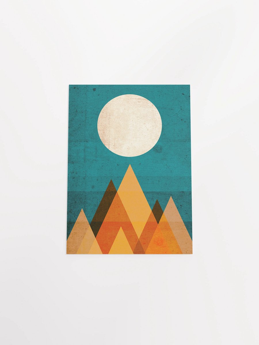 Abstract Geometric Mountain and Moon Art Print product image (23)