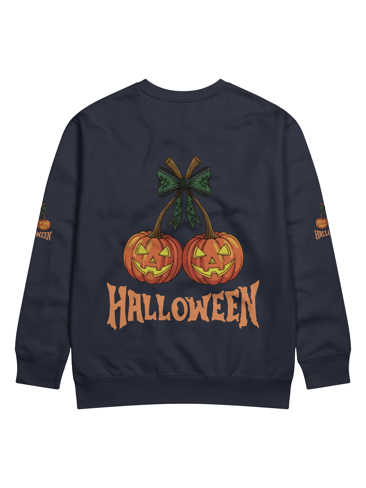 Halloween Pumpkin Sweatshirt – Spooky Twin Jack-O’-Lantern Graphic Design" product image (29)