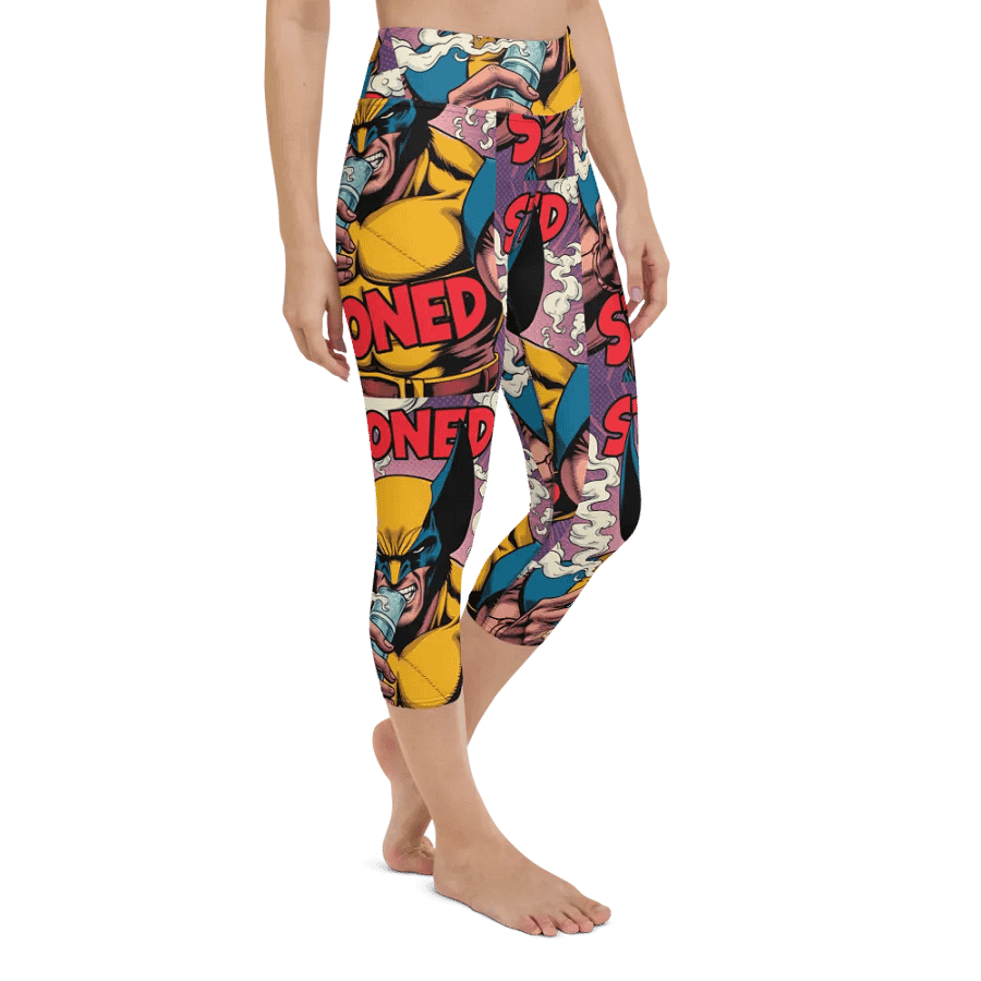 Stoned Comic Character All-Over Yoga Capri Leggings product image (9)