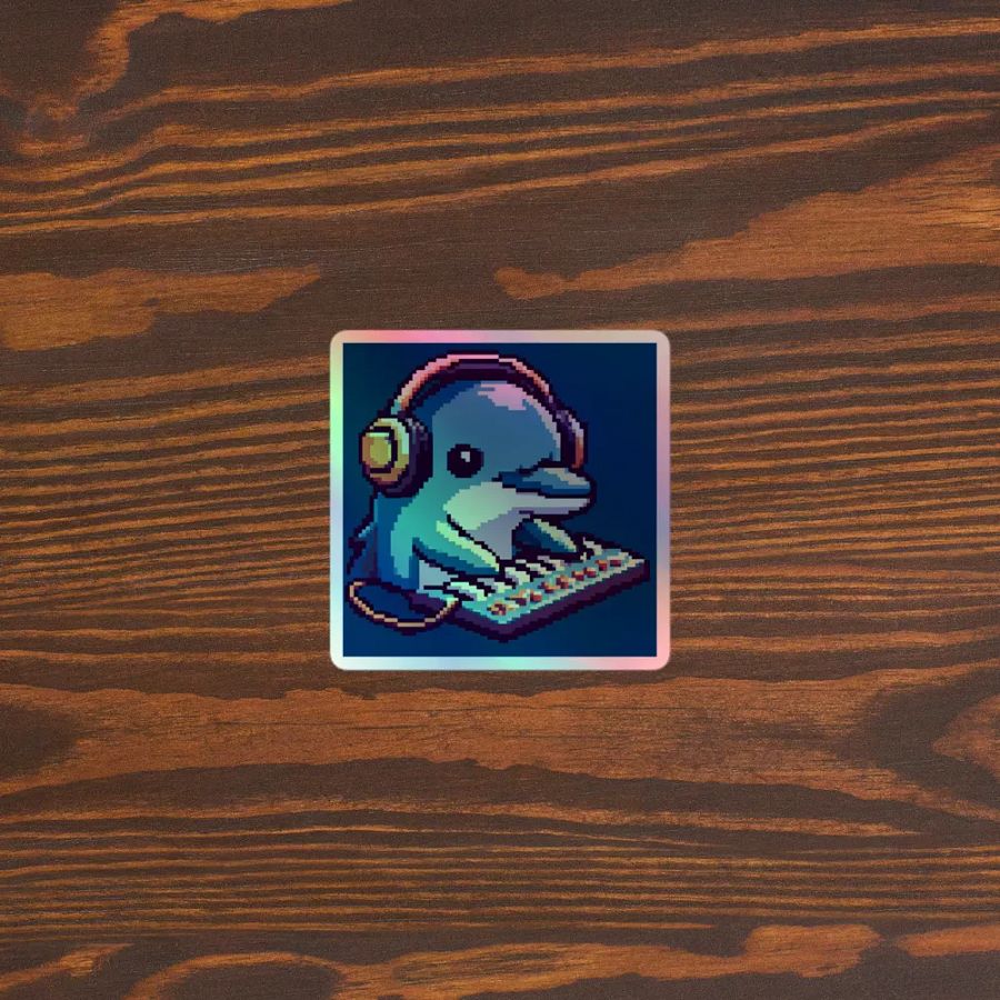 Dolphin DJ Sticker (Holographic) product image (3)