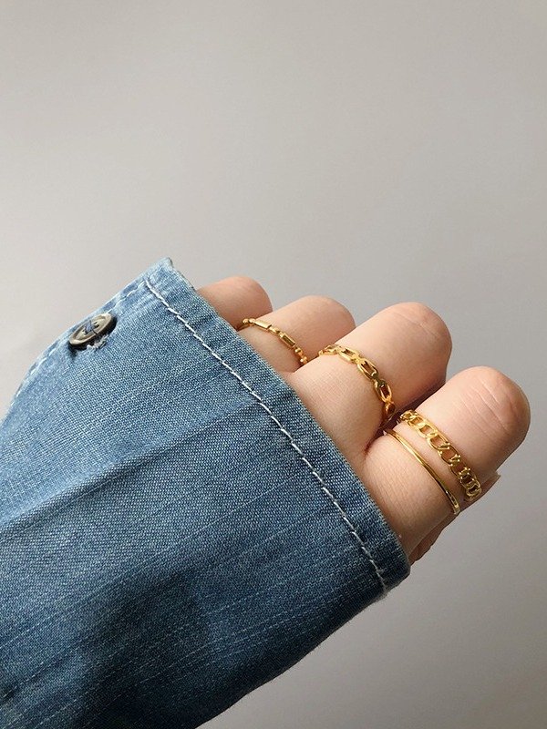 Chain Link Adjustable Ring | 18K Gold Plated product image (6)