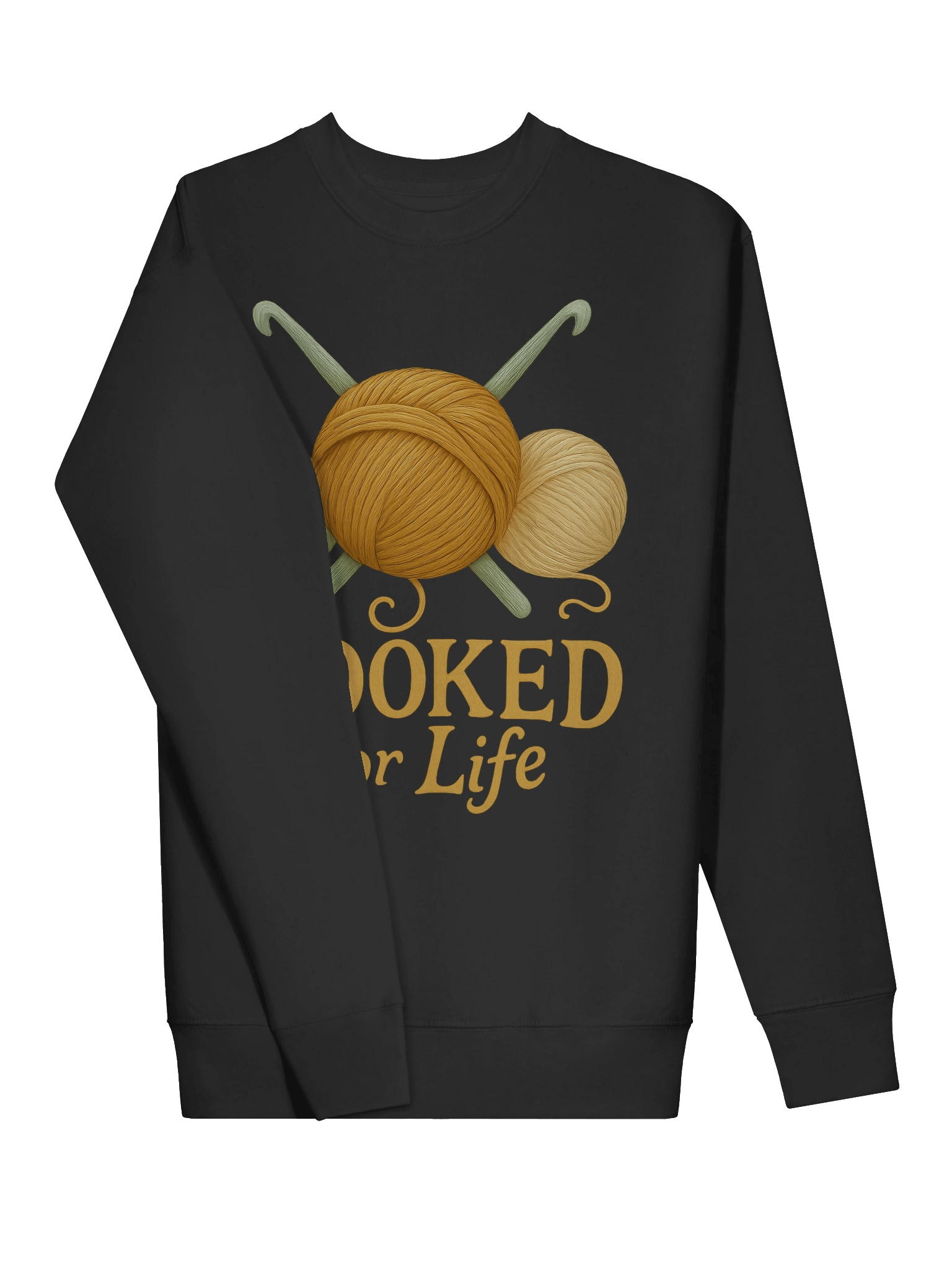 Hooked for Life Sweatshirt - Funny Crochet Shirt Gift for Knitters & Yarn Lovers product image (11)