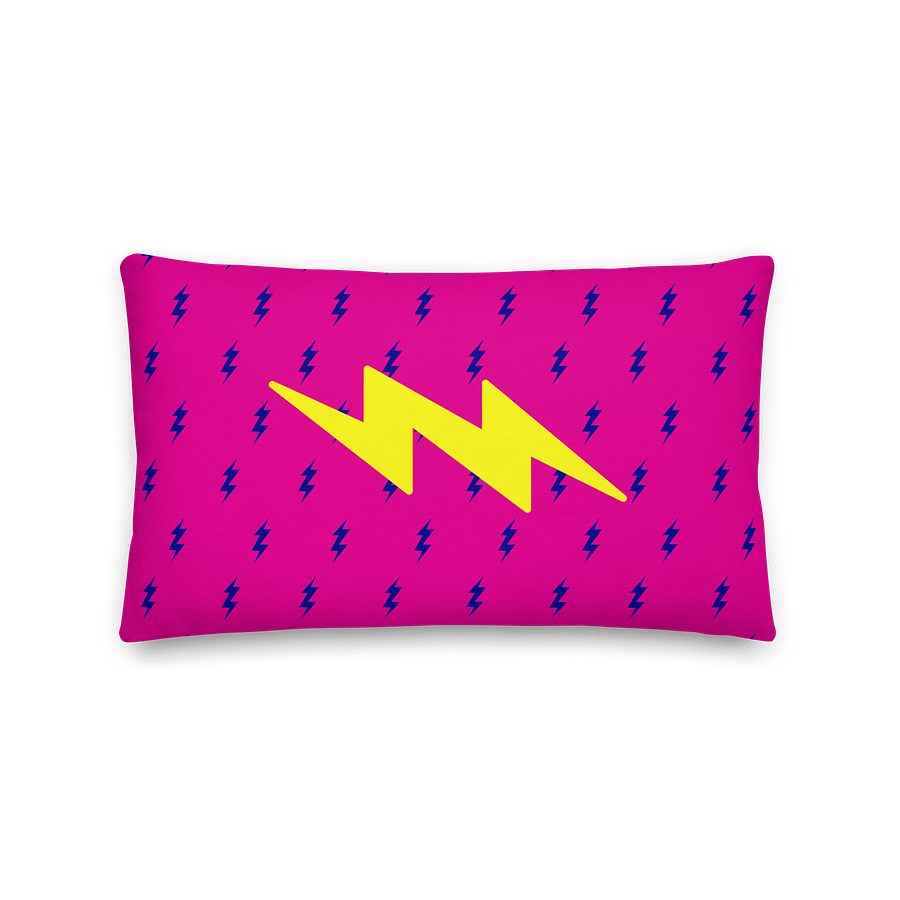 Pink Electric Tiger on Blue Stripes - Pillow - 3 Size Choices product image (5)