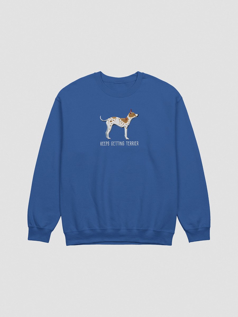 Keeps Getting Terrier Sweatshirt (Embroidered) of an American Hairless Terrier(Brown & White) product image (10)