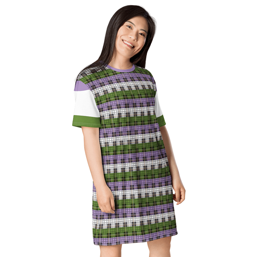 Genderqueer Pride Plaid T-shirt Dress product image (4)