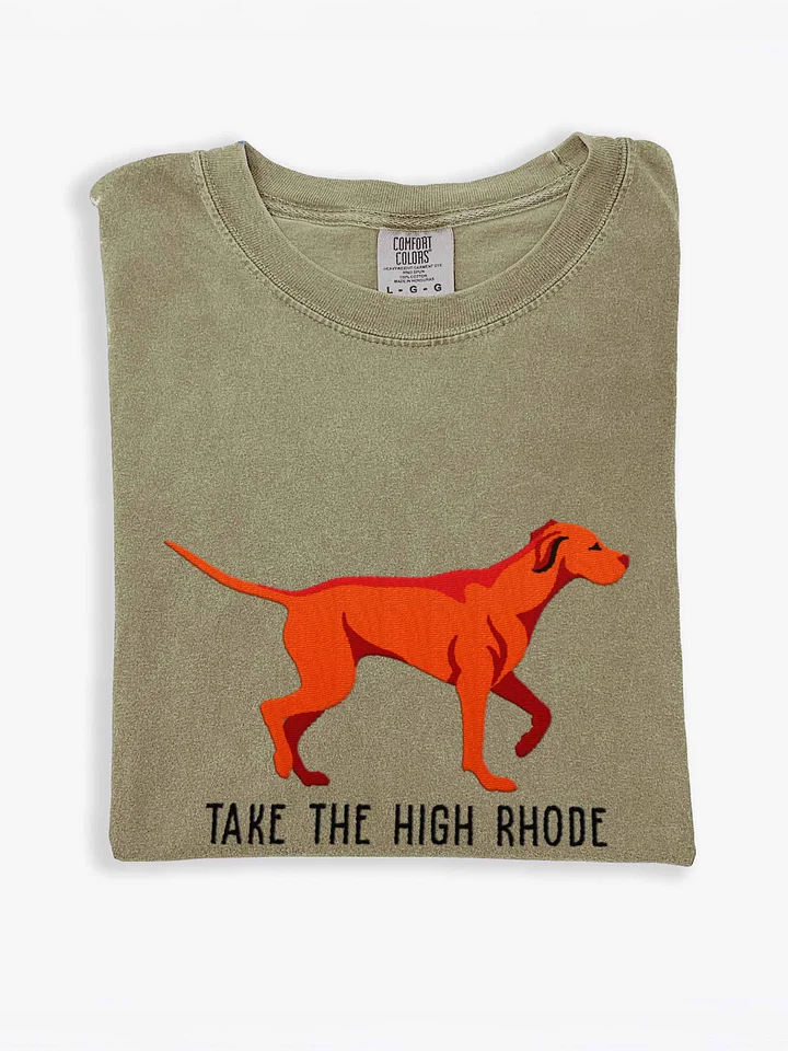 Take the High Rhode T-Shirt(Embroidered) of a Rhodesian Ridgeback(Red) product image (1)