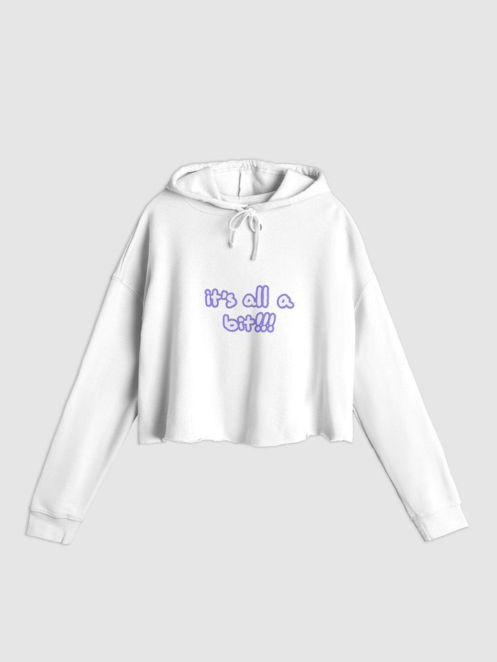 “It’s all a bit!!!” (sm. lined design, #9081ED) lightweight cropped hoodie product image (9)