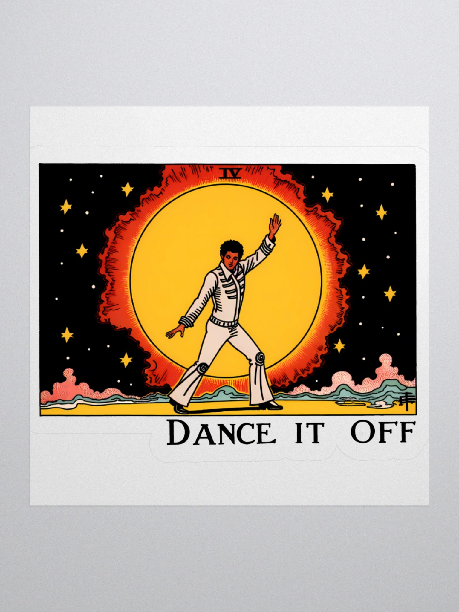 Cosmic Dance Tarot Card | 'Dance It Off' Sun & Stars Print Sticker product image (2)