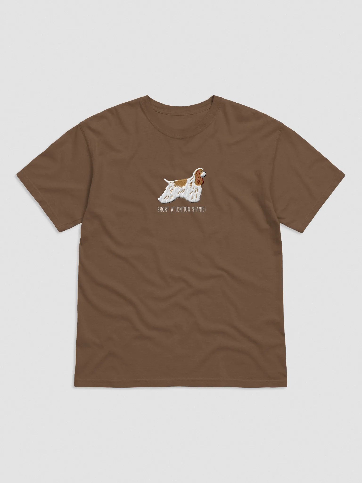 Short Attention Spaniel T-Shirt(Embroidered) of an American Cocker Spaniel(Brown & White) product image (4)