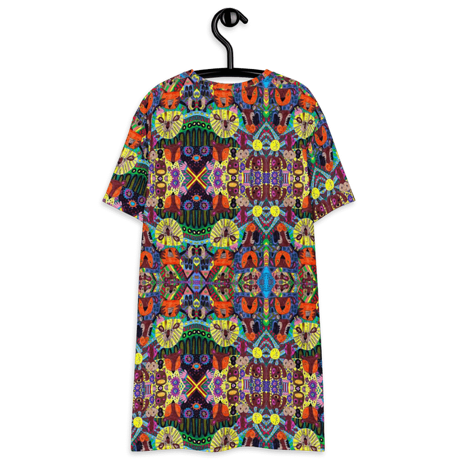 Abstract Doodle Art Animals Ladies T Shirt Dress product image (9)