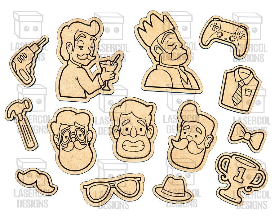 Father's Day Paint Kit DIY Cut Outs Set 2 - Laser Cut Files product image (6)