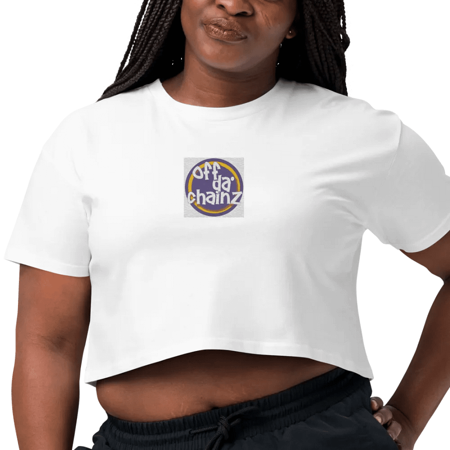Women white Off Da Chainz crop top product image (7)