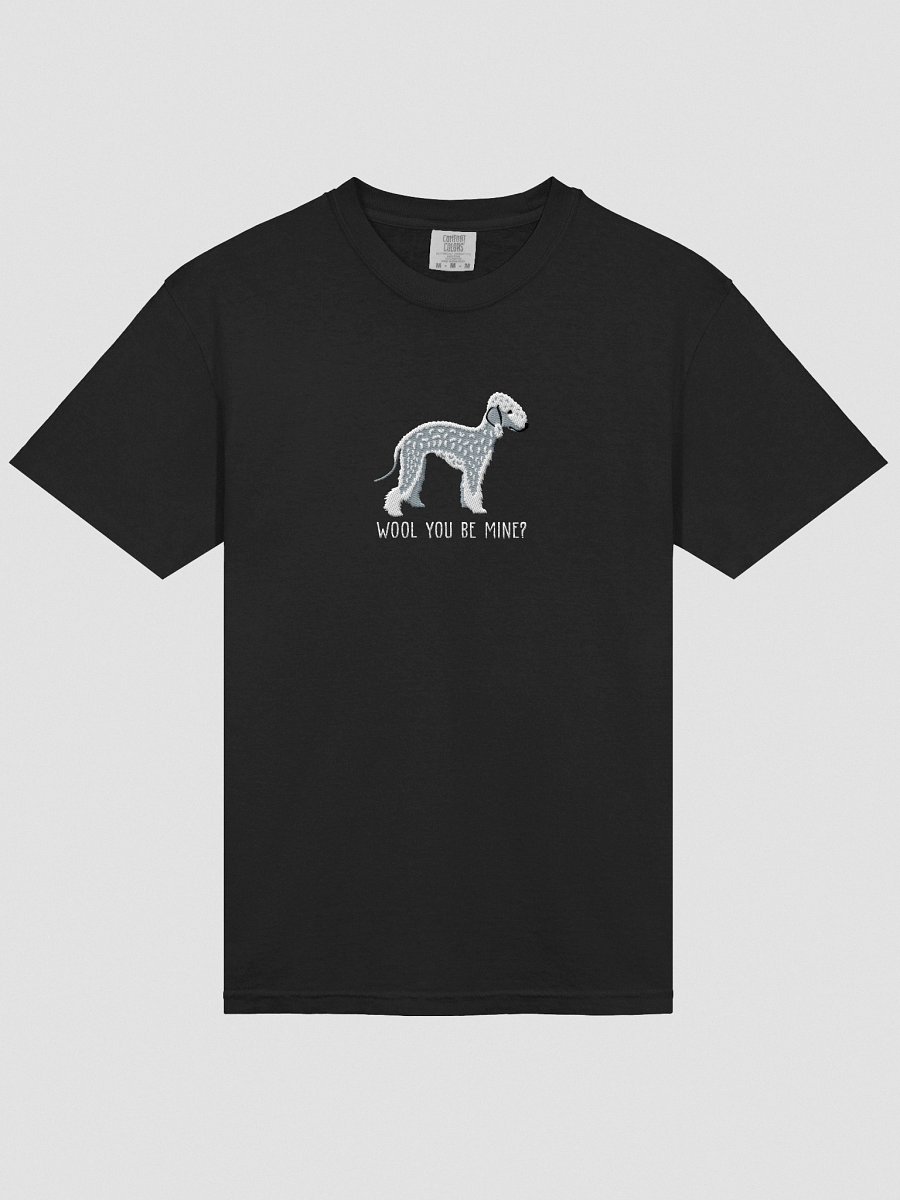 Wool You Be Mine? T-Shirt(Embroidered) of a Bedlington Terrier(Blue) product image (16)