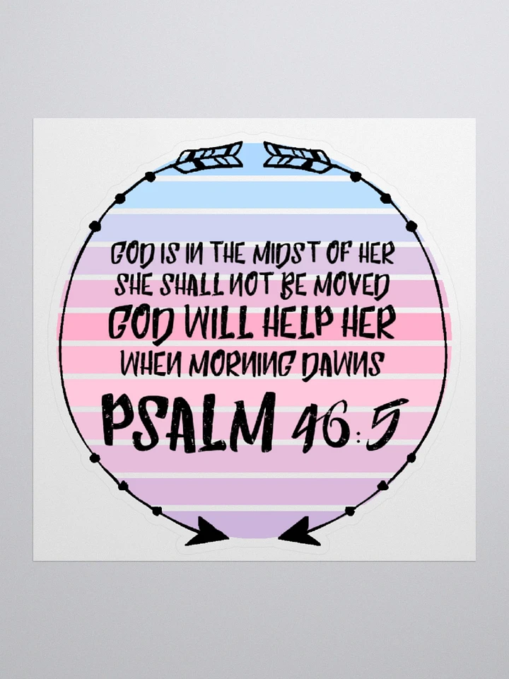 Pink Psalm 46:5 Circle Sticker product image (2)