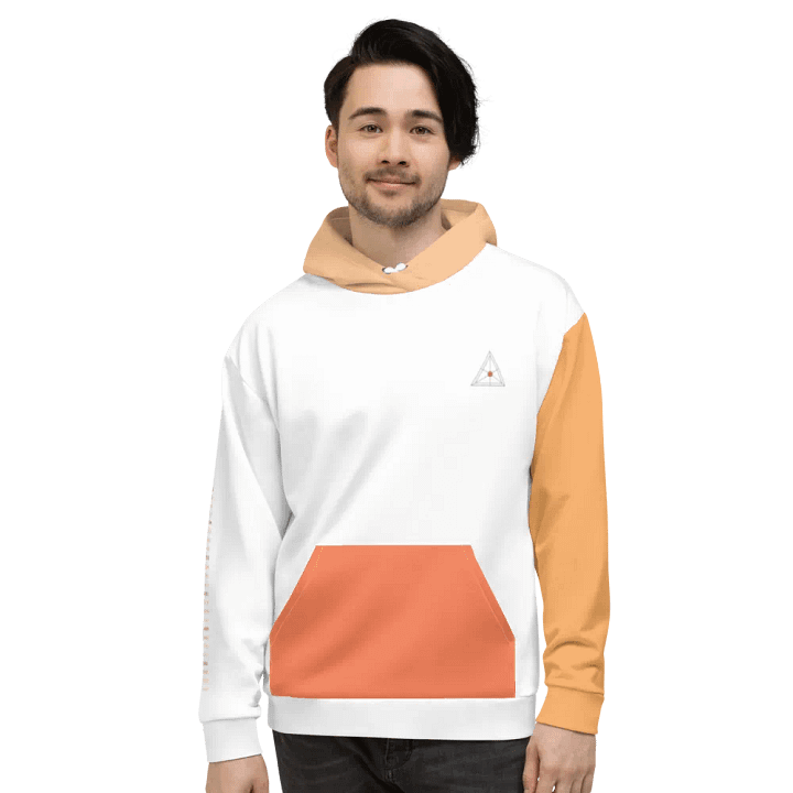 hoodie toasted peach and white product image (2)