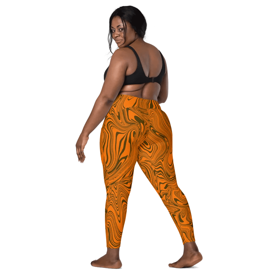 Leggings with Pockets - Abstract Orange Swirls product image (8)