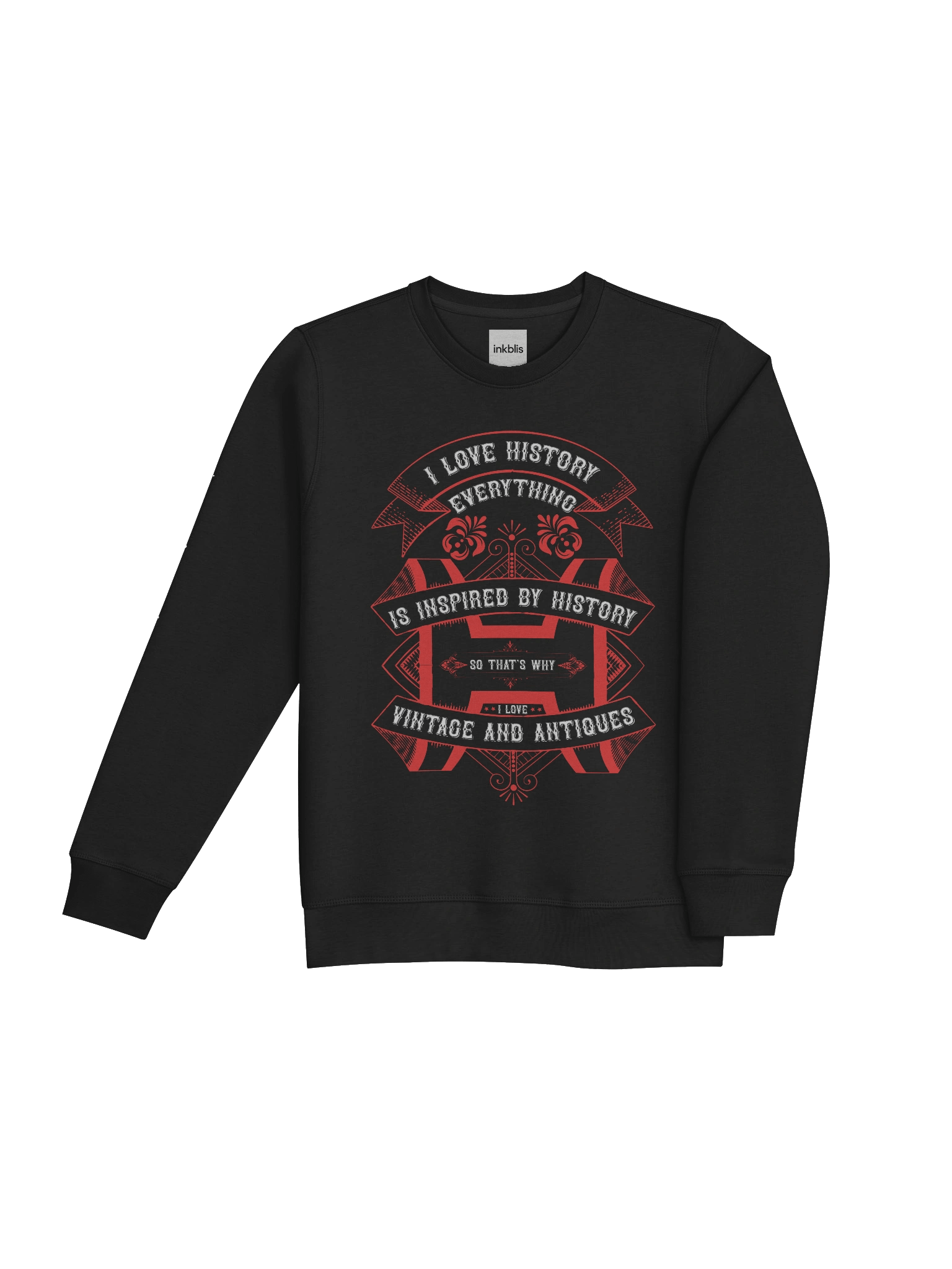 “I Love History – Inspired by Vintage & Antiques” Retro Sweatshirt product image (4)