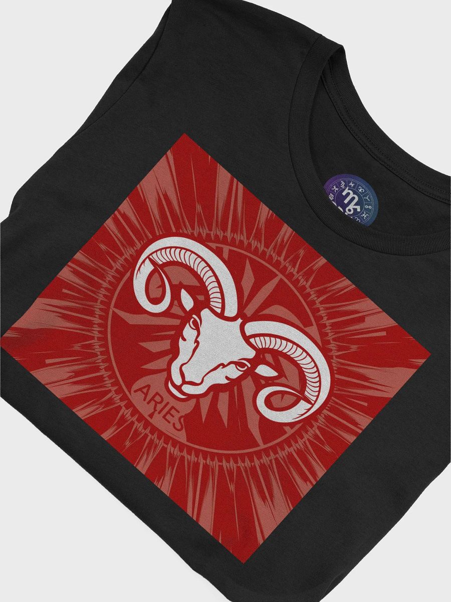 Exclusive Aries Zodiac T-Shirt - Unisex Fiery Ram and Radiant Sunburst Design product image (7)