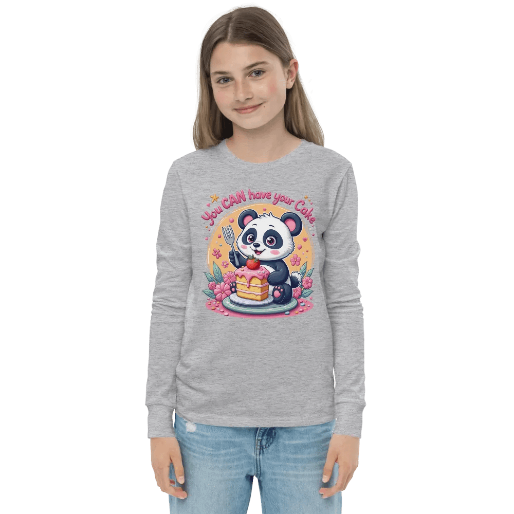 Panda's Cake Adventure Youth Long Sleeve T-Shirt product image (4)