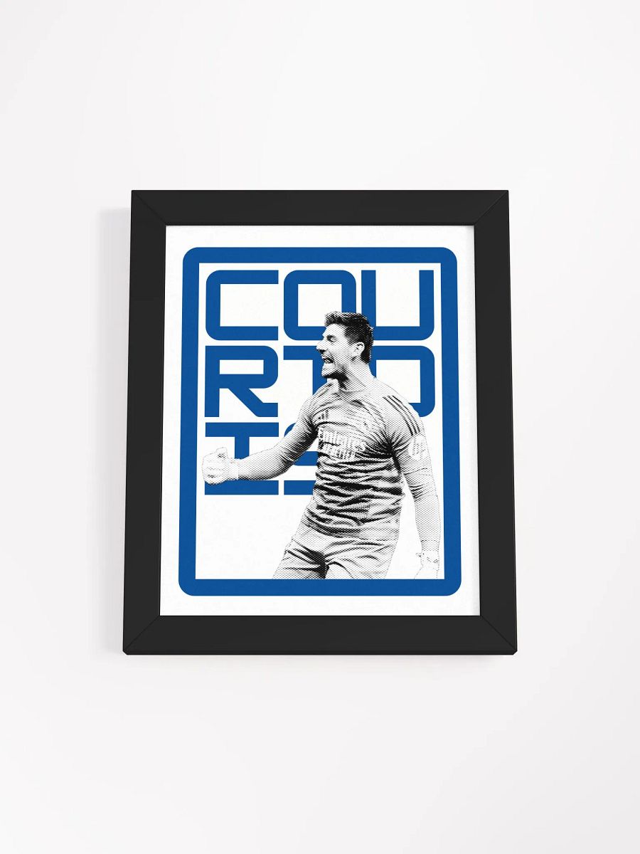 Thibaut Courtois BW Real Madrid Name Art Framed Print product image (4)