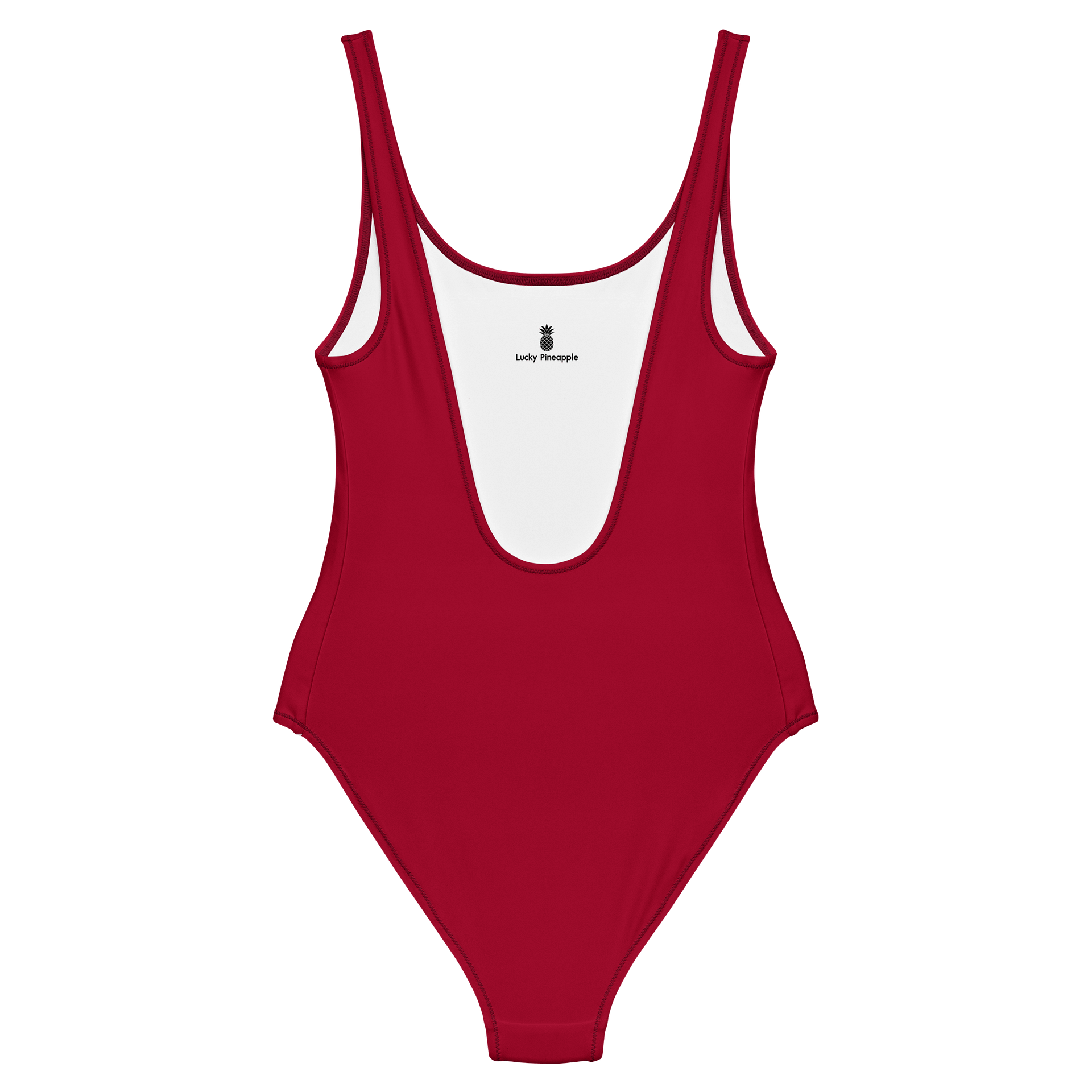 Cherry Red Solid Color Retro Inspired Women's One Piece Swimsuit product image (2)