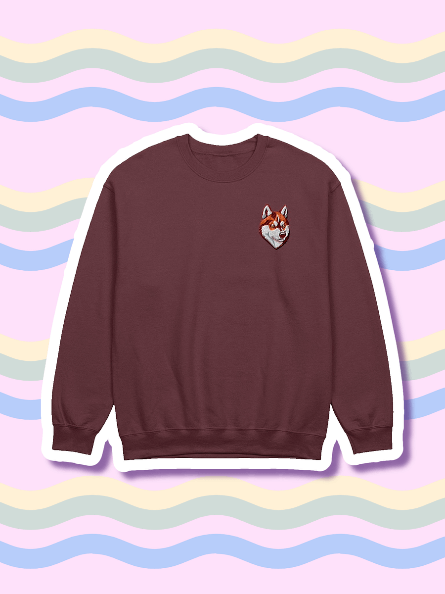 Cute Red Siberian Husky Embroidered Graphic Crewneck product image (9)