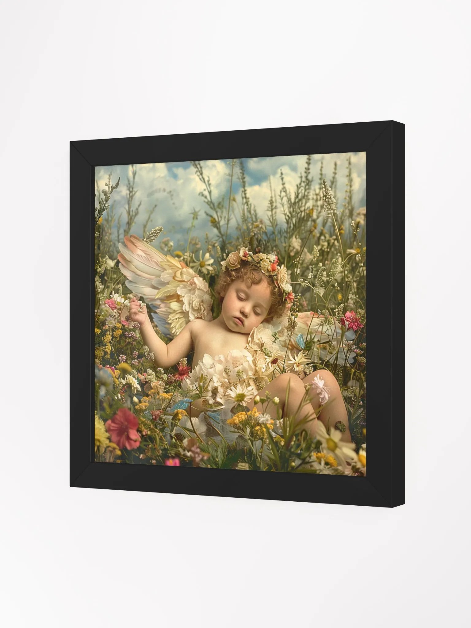 Cherub Child In A Field of Flowers Wall Art product image (2)