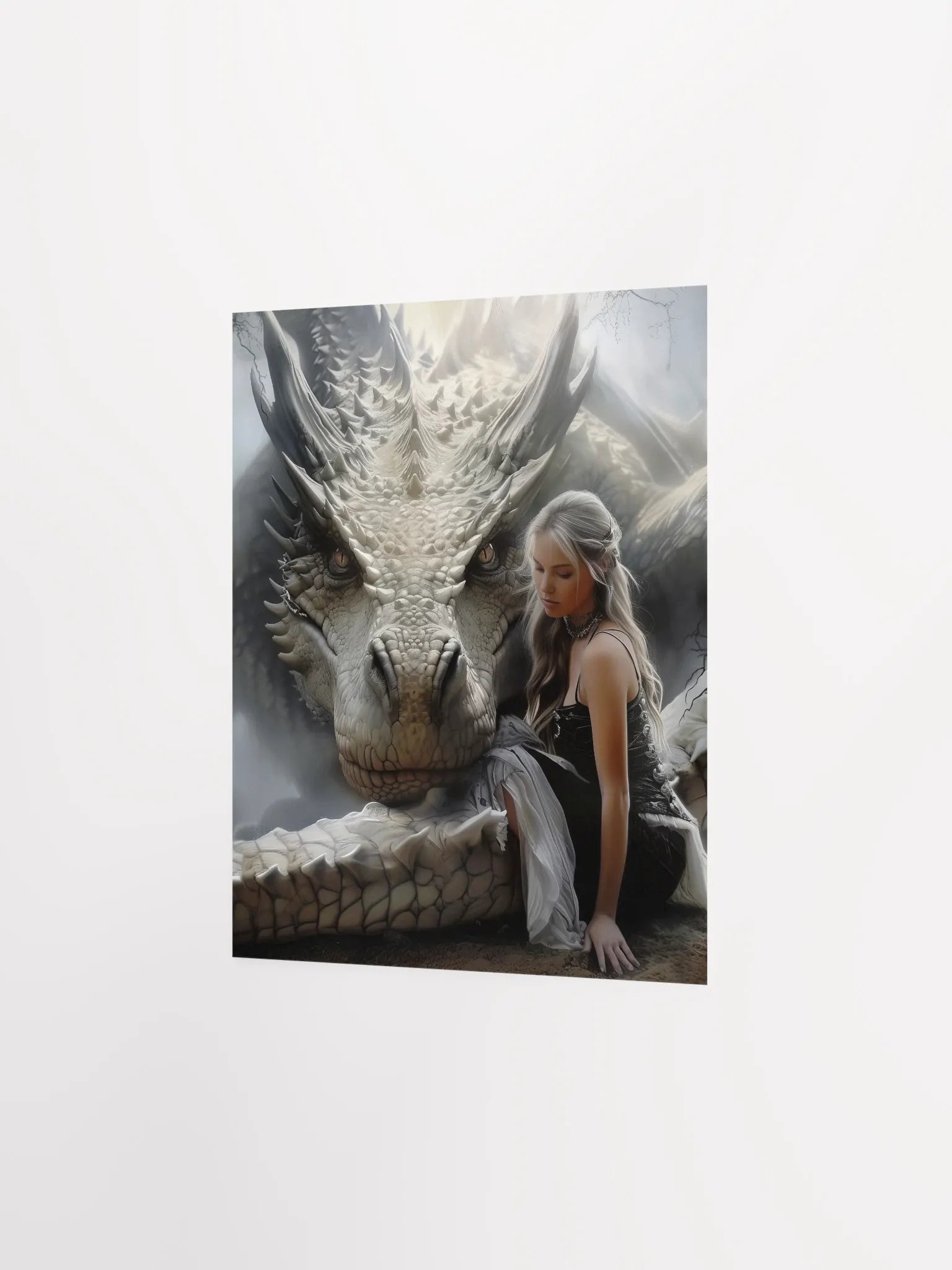 Girl with her white dragon - Poster product image (10)