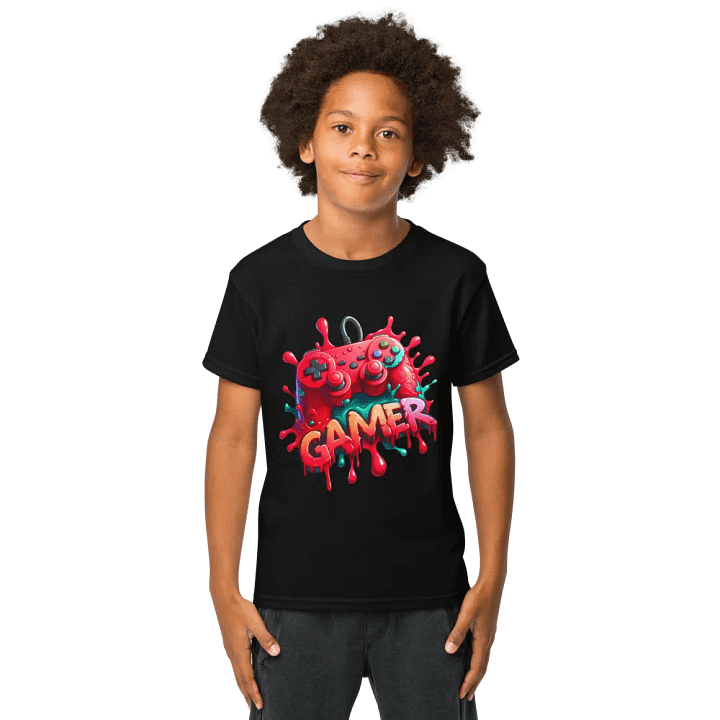 Gamer Red Graffiti Graphic Youth Tee product image (1)