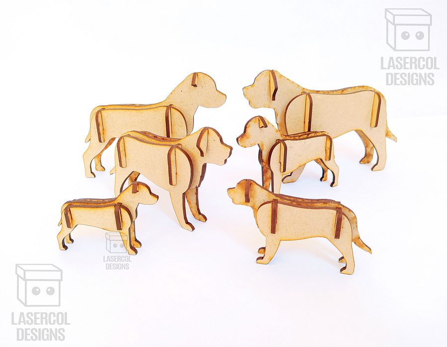 Dogs 3d Puzzle (3 Sizes) Set 4 - Laser Cut Files product image (9)