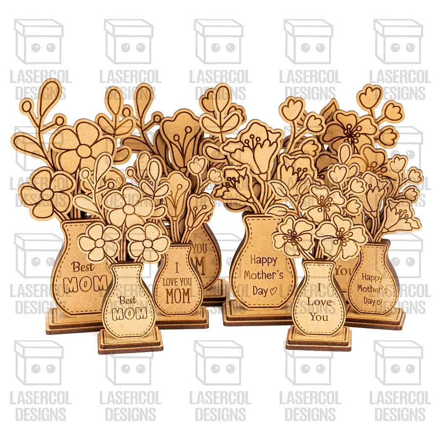 Mother's Day Flowers (2 Sizes, 4 Styles) - Laser Cut Files product image (9)