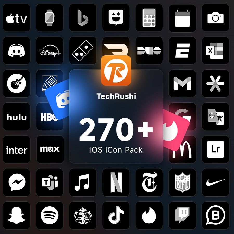 Minimal Dark iOS 18 & iPadOS 18 icon pack (270+ icons & wallpapers) product image (1)