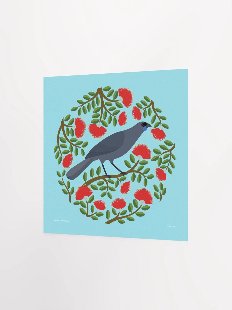 Kōkako in Pōhutukawa Unframed Wall Art product image (6)