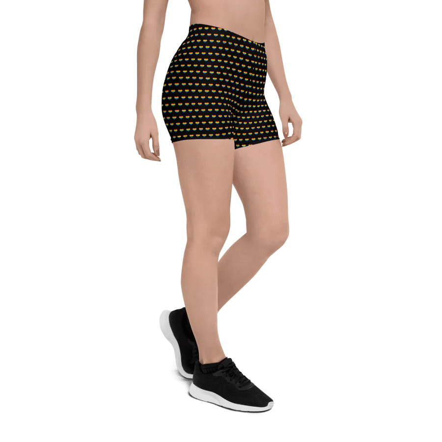 Rainbow Heart Shorts In Black product image (6)