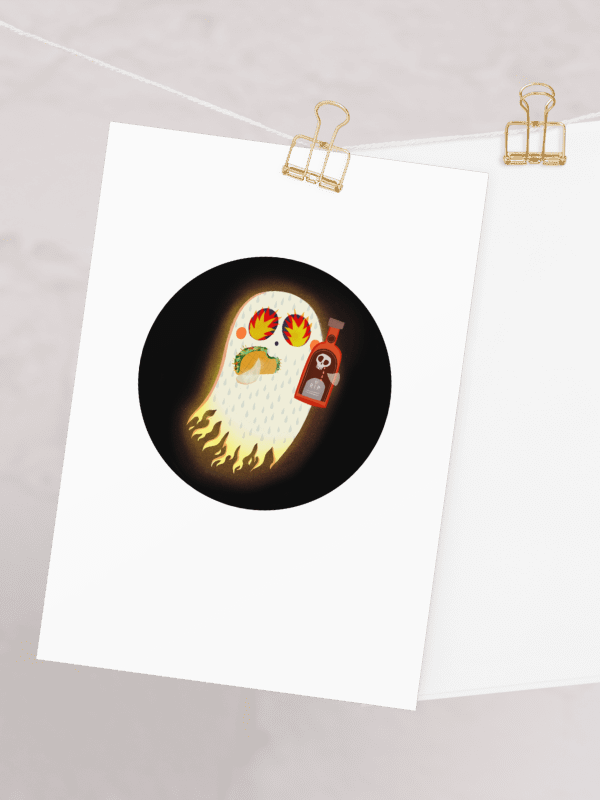 Little Ghost Hot Sauce Taco - Greeting Card product image (1)