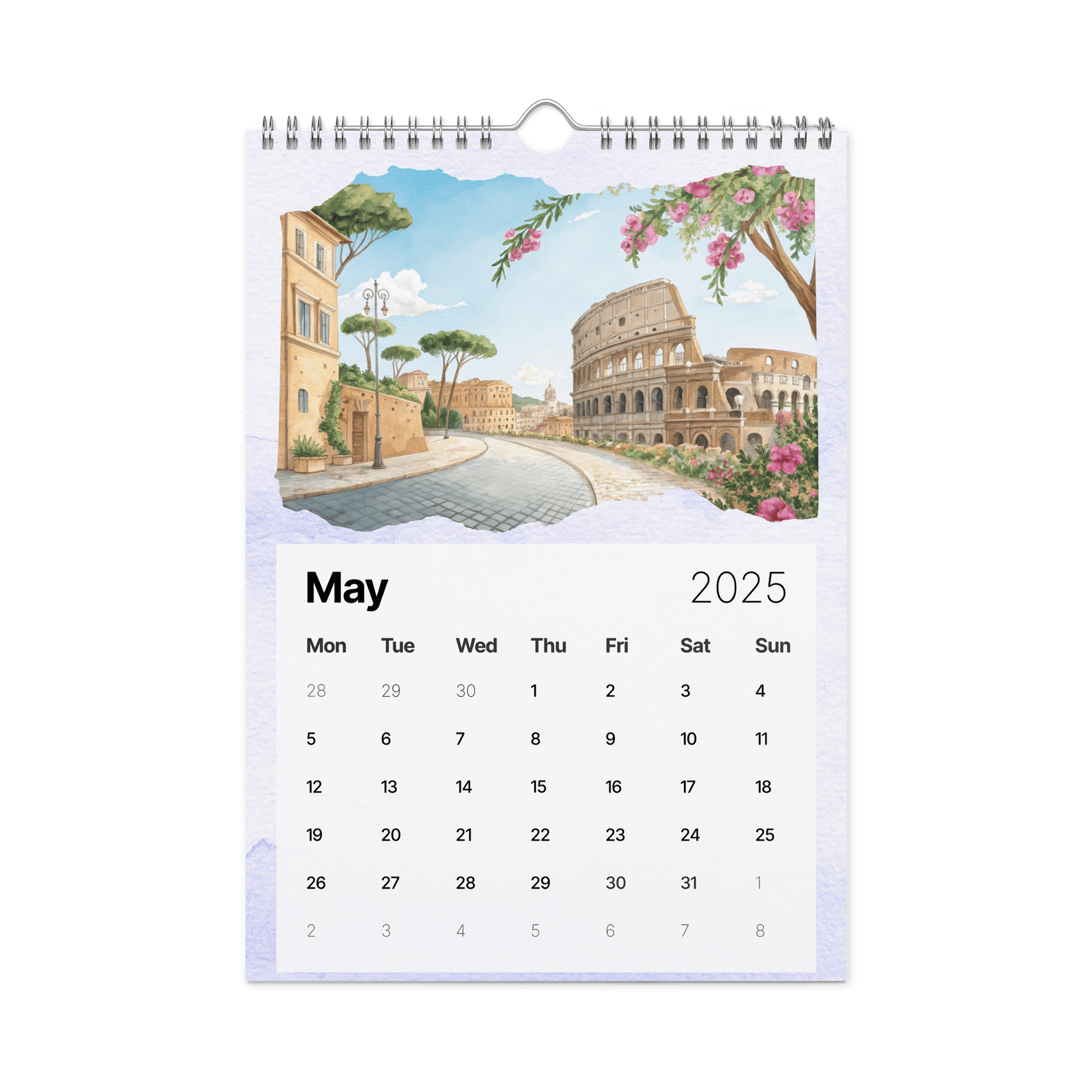 WORLD CAPITALS WATERCOLOR WALL CALENDAR 2026 product image (10)