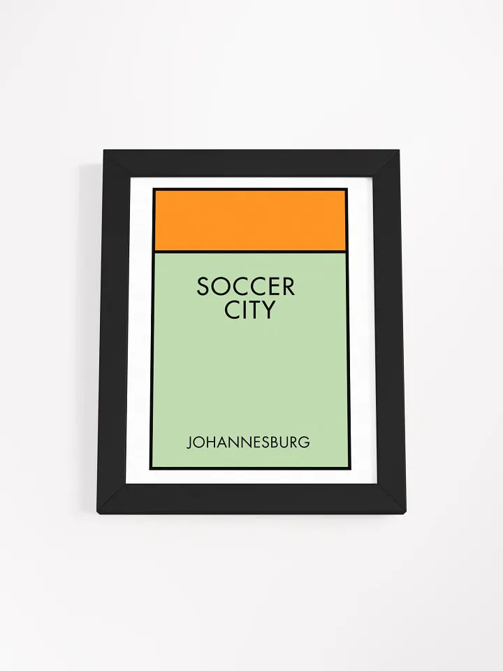 Soccer City Johannesburg Monopoly Title Art Framed Print product image (2)