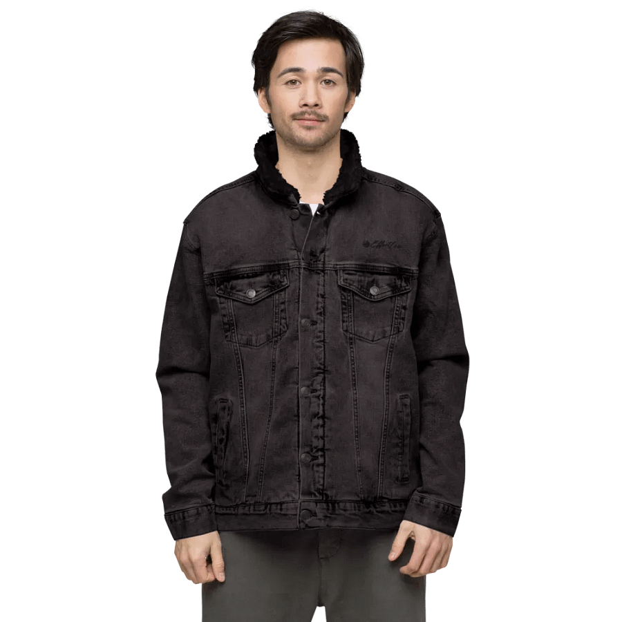 Elegance - Effortless Unisex Dark Grey Denim Jacket product image (5)