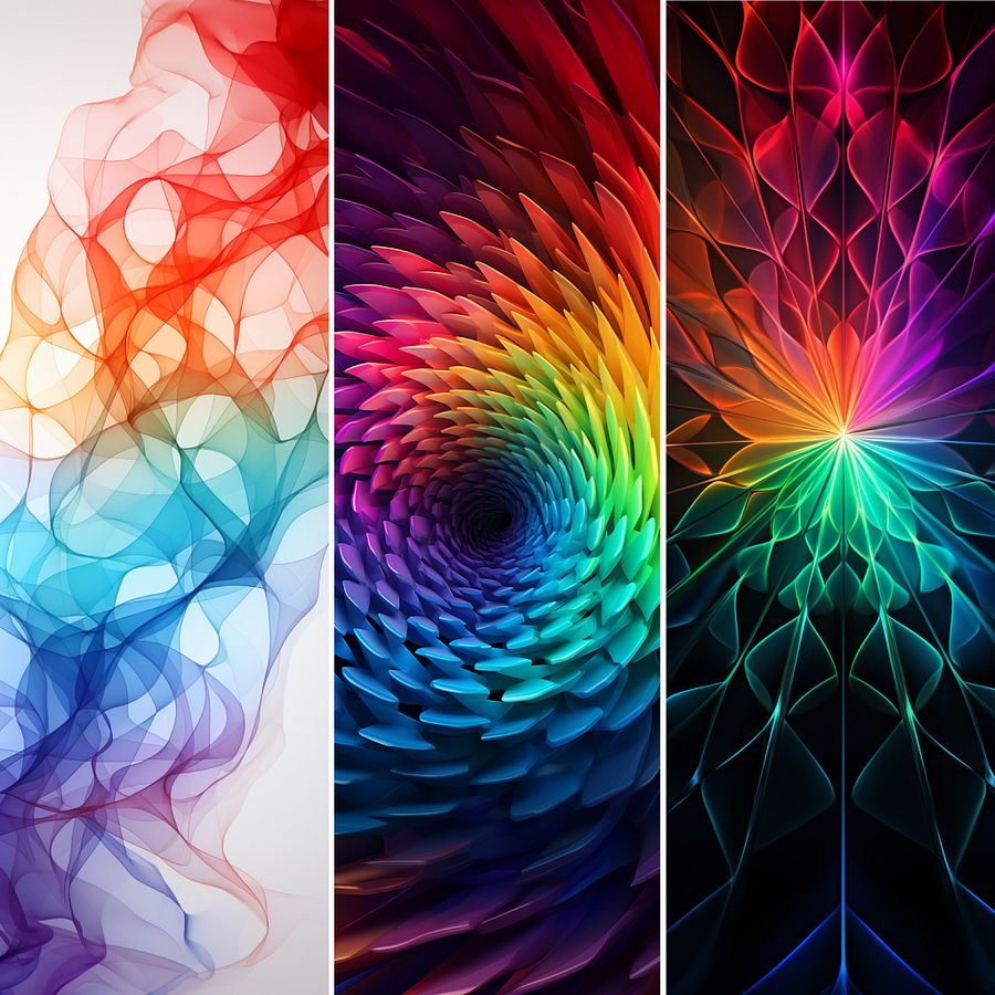 🌈 📱 Chromatic Shadows: Vibrant Hues on Black Canvas product image (3)