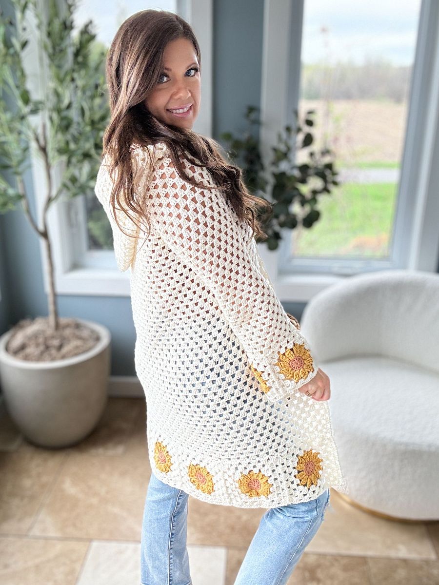 Sunny Sunflower Cardigan Crochet Patten product image (7)