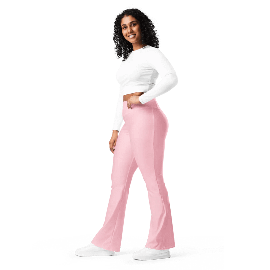 Plain Color Pink Flare Leggings product image (4)