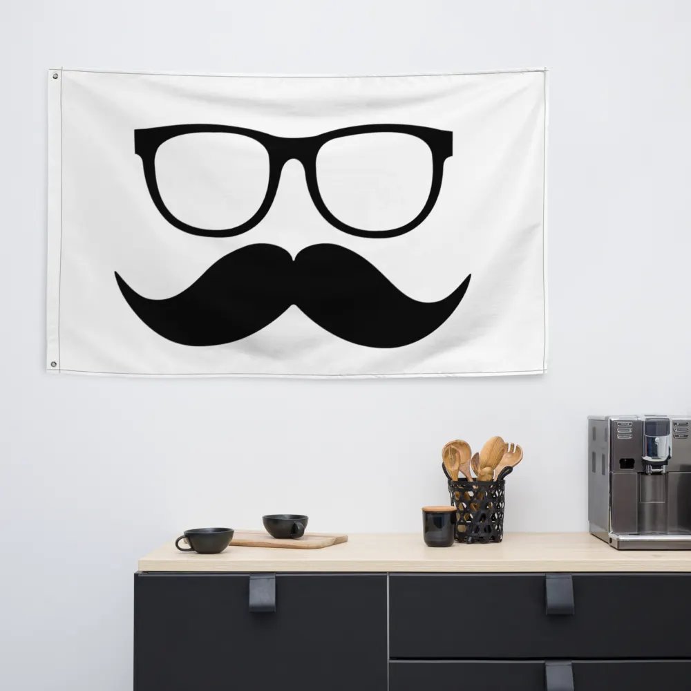 Black Moofstache Flag product image (6)