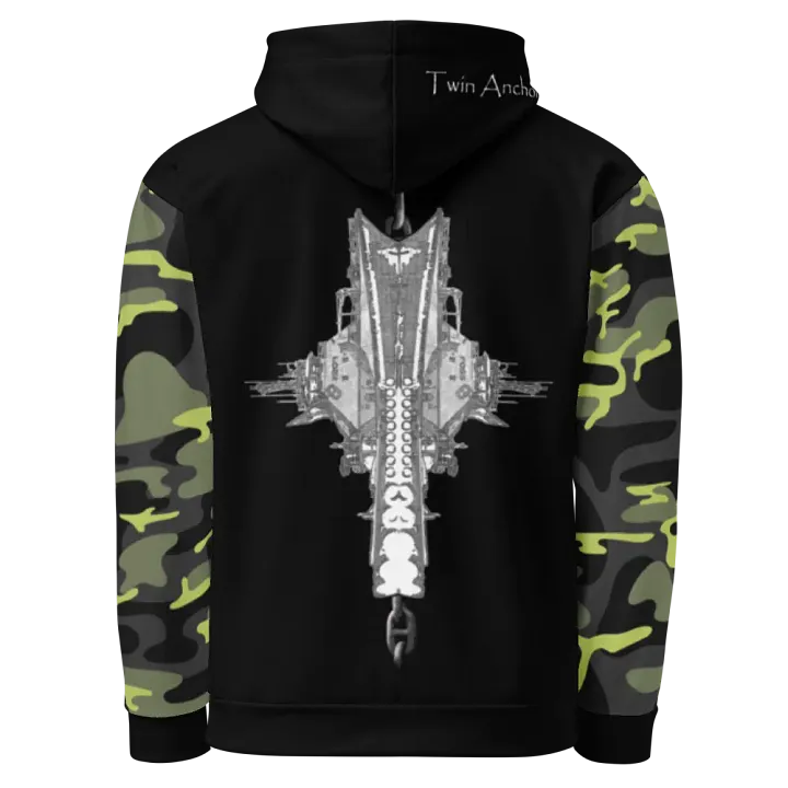 Camouflage & Black Foss double tug Sketch Hoodie product image (1)