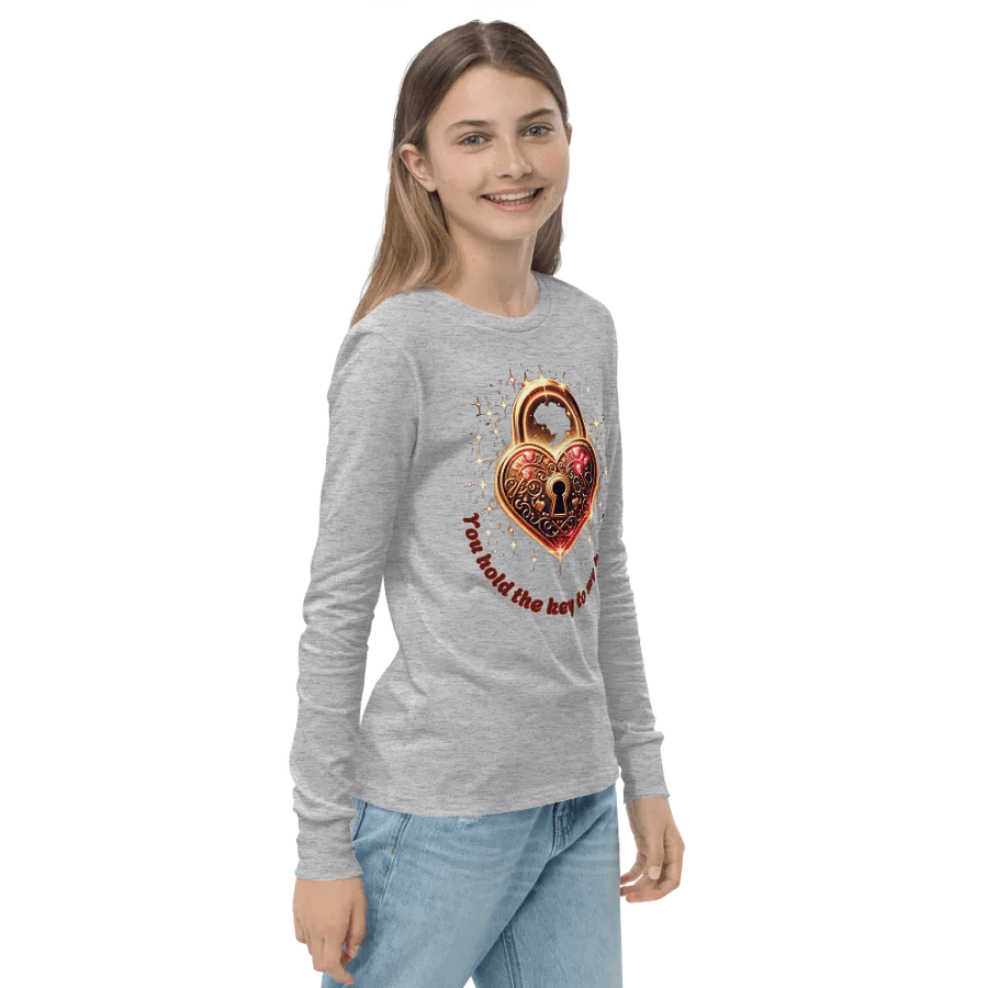 Heart's Key Glow Youth Long Sleeve T-Shirt product image (4)