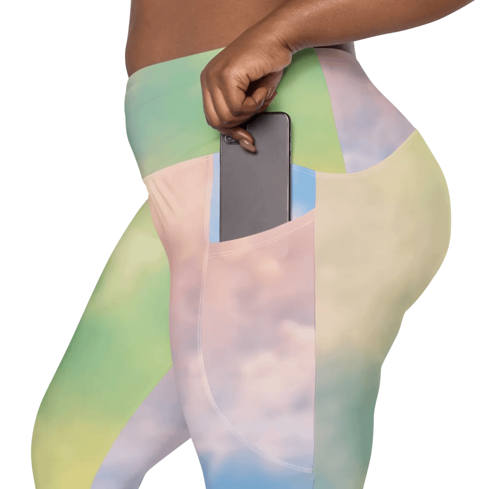 Blur cloud rainbow Design Leggings with Pocket - V10 product image (12)