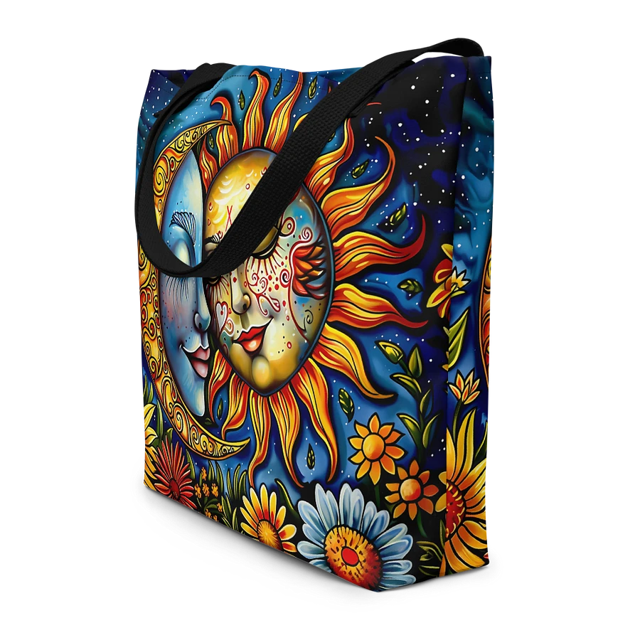 Tote Bag: Sun and Moon Spring Summer flowers Boho floral Design product image (4)