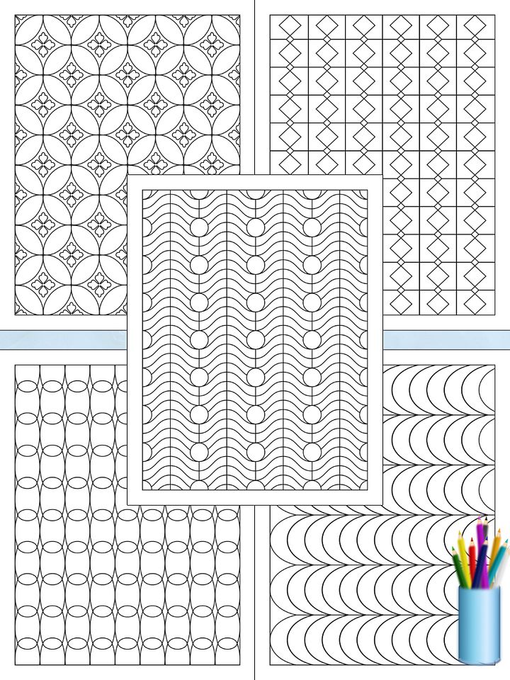 Printable Geometric Pattern Coloring Pages (15 pages) – Volume 1 product image (2)