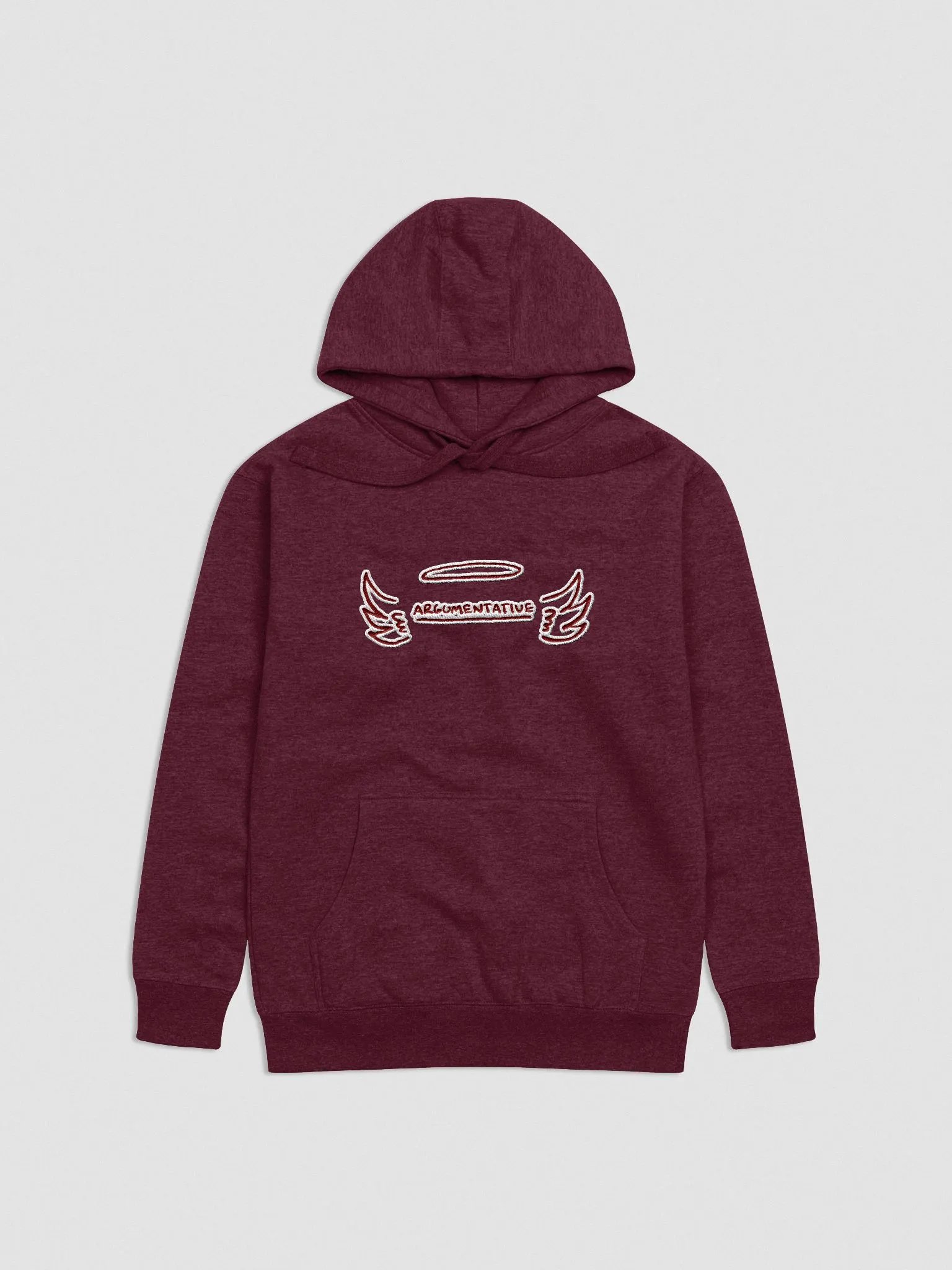 ANGELIC (lg. maroon + white bubble design) embroidered heavyweight hoodie product image (1)