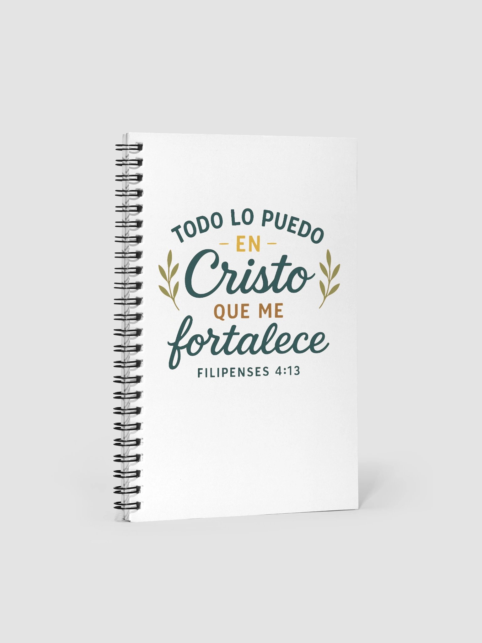 Christian Spiral Notebook – “Todo lo puedo en Cristo” – Spanish Bible Verse Cover product image (1)